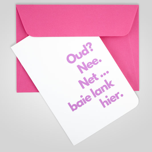 kaartije.sak | Oud? Nee. Net... baie lank heir.