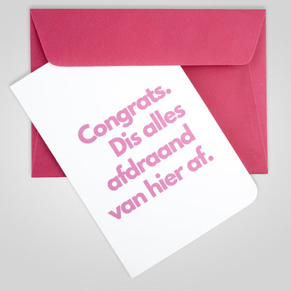 kaartije.sak | Congrats. Dis alles afdraand van hier af.